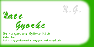 mate gyorke business card