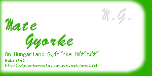 mate gyorke business card